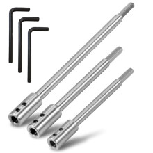 Forstner Bit Extension for 3/8Inch Round Shank, High-Carbon Steel Wood Spade Drill Bit Extender 3PCS