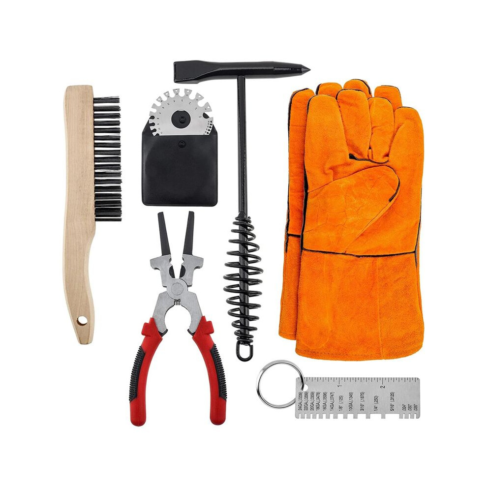 7Pcs Scratch Wire Brush Welding Hammers Slag Removal Tool, Welding Slag Removal Tool Set With Sheet Thickness Gauges 6031015899284