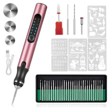 Electric Engraving Pen with 37 Bits, USB Rechargeable Cordless Engraving Machine, Portable DIY Rotary Engraver