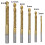 6-Piece Stepped Serrated Drill Bit Set Triangular Shank Titanium Alloy Coated Straight  Serrated 7