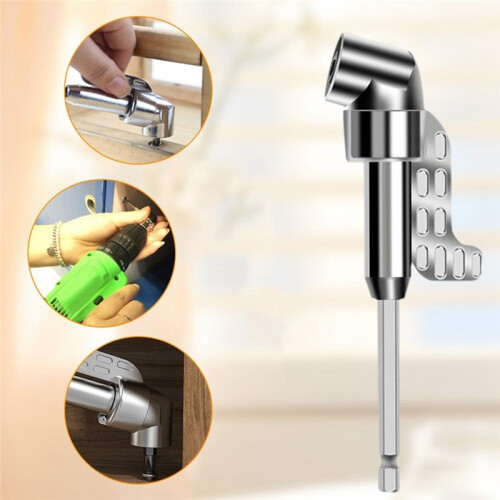 105 Degree Right Angle Drill Adapter and 12pcs Bend Screwdriver Bit 1/4In Hex Shank Driver Angle Drill Attachment Long 2