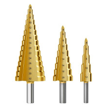 Stappenboorset, 3 Stuks Titanium Stappenboorbits, Metrisch 4 mm Tot 32 mm HSS6542 Boorconusbits voor Metaal, Hout, PVC A