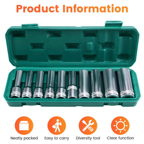 6-Point Impact Socket Set Impact Socket Set Socket Wrench Tool Outer Hexagonal Sleeve Set Socket Wrench