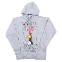 (XL, Grey) Wallace and Gromit Unisex Adult Feathers McGraw Wanted Poster Hoodie