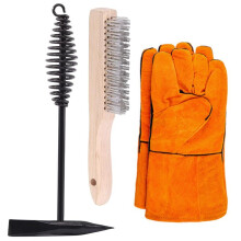4Pcs Welding Slag Removal Tool:Welding Chipping Hammer with Coil Spring Handle and Wire Brush with A Pair Welding Glove