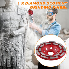Diamond Cup Grinder Wheel Double Row Cup Disc for Grinding and Polishing Stone Metal Processing Cutting Wheel 115mm
