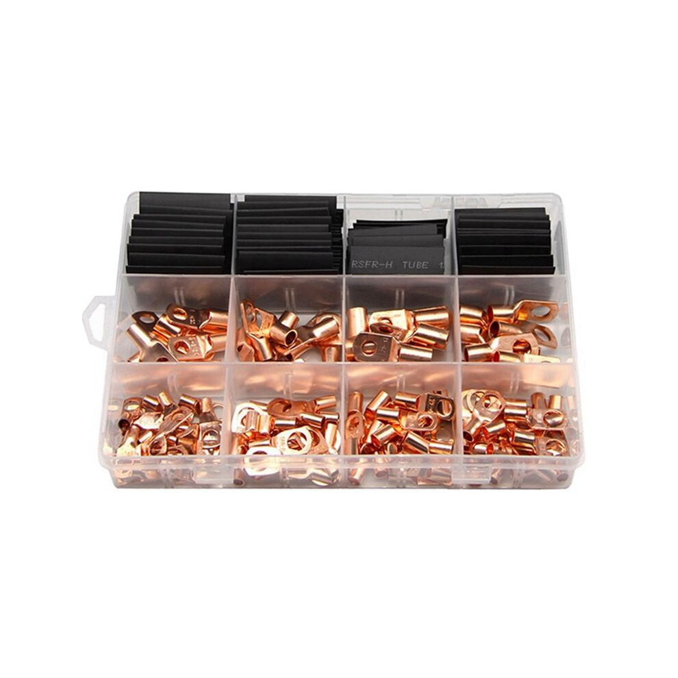 260Pcs Peeping Copper Tube Terminal 120Pcs Sc Wiring Terminal 140Pcs Copper Nose Heat Shrink Tube Combination 6031612565865