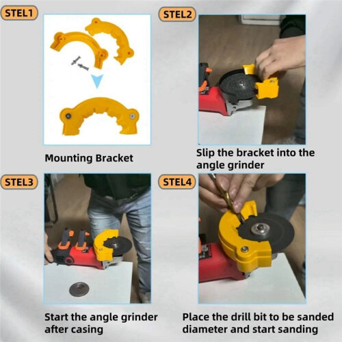 3 Sets Drill Bit Holder with Traditional Guard for Angle Grinder Twist Drill Sharpener 1