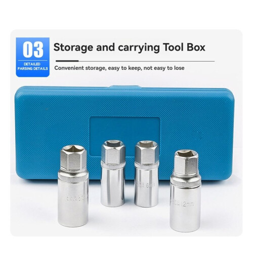 4pcs Stud Extractor Set Broken Stud Removal Socket Metric Stud Remover Tool Drive Nut Remover Stud Puller 2