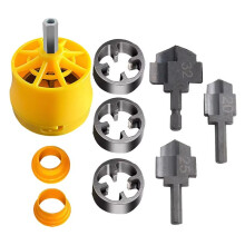 Water Pipe Expansion Drill with PVC Pipe Threader 1/2 3/4 1In Dies Pipe Threader Hexagon Shank Drill Bit Connection Tool