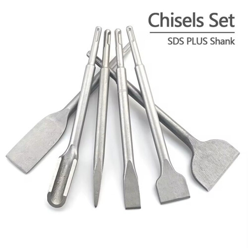 250mm Chisel Set SDS  Shank Electric Hammer Drill Bit Point  Flat Chisel Masonry Tools for Concrete Brick Wall 1