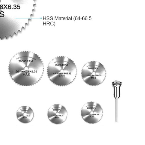 Conjunto de Rodas de Corte Compatível com Ferramenta Rotativa com Haste de 1/8 Polegadas, Roda de Corte de Diamante 545, Lâmina de Serra HSS
