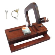 Wooden Soap Cutter, Wire Slicer Cutting Tool with Size Scale for Handmade Soap Loaf Cheese Butter Candles (Dark Walnut)