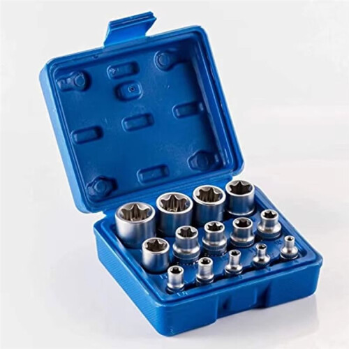 14PCS Female E Star Torx Socket Set E4-E24 E-Torx External Hex Socket Insert Nut 2