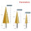 Step Drill Bit Set, 3Pcs Titanium Step Drill Bits, Metric 4mm to 32mm Drill Cone Bits for Metal, Wood, PVC A 6