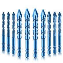 10Pcs Crooked Eccentric Drill 10-Piece Multi-Purpose Drill Set, Focused Glass Concrete, for Ceramics, Brick
