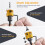 5Pcs Countersink Drill Bits Set with Low Friction Depth Stop, with 10Pcs Replacement HSS Drill Bit,Adjustable Depth Stop 6