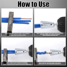 4Pcs Wire Twister Tool for Drill,6mm Wire Twisting Tool and 2-5 Way Wire Stripper Tool for Drill,Wire Nut Twister