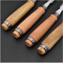 4pcs Wood Chisel Set for Woodworking, Chrome Vanadium Steel Bevel- Bench Chisels with Cap, Beech High Impact Handle