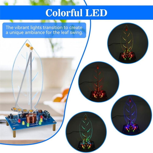 Welding Practice Kit, Electromagnetic Swing Welding Kit Leaf Shape Pendulum Needle with LED Light Kit,for Decoration 1