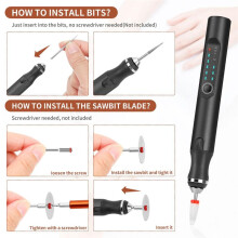 Engraving Pen with 37 Bits, USB Rechargeable Cordless Engraving Machine with Box, Portable DIY Rotary Engraver,Black