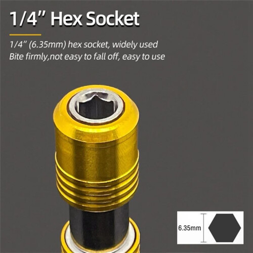 2pcs Portable Screwdriver Bit Holder Double  Extension Rod Quick Release 1/4inch Hex Screw Adapter Socket