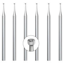 6 Pcs 1.2mm Round Cup Burr - 3/32inch Shank Wire Rounder Bits Jewelry Burs for Lapidary Making