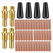Kit de 50 Embouts de Buse Sans Gaz à Noyau de Flux KP1939-1, Embouts de Contact 0,030 Po et 0,035 Po Diffuseurs de Gaz Accessoire de Pistolet de