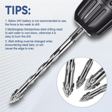 10Pcs New Four-Flute Sawtooth Eccentric Drill Bit Size 5/6/8/10/12mm,for Wood Marble Metal Glass Ceramic Wall Tiles A