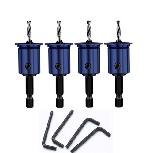8mm Shank Countersunk Drill Bit Alloy Core Limiter Countersink Drill Router Bit Woodworking Drilling  Hole