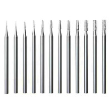 12Pcs Jewerly Burr Sets -3/32Inch Shank Cone Tapered -Cut Shape Lapidary Burr Jewelry Engraving Bits Carving Tools