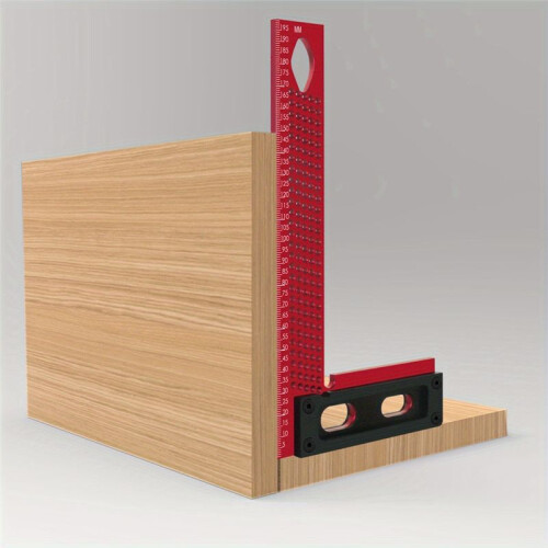 Precision Scriber,Aluminum Framing Woodworking Square,Measuring and Marking L-Type Hole Ruler Right Angle Protractor B 1