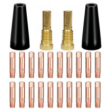 Kit D'Accessoires pour Pistolet de Soudage, Buses Sans Gaz à Noyau de Flux 24 Pièces, Accessoires de Soudage MIG (Kit D'Accessoires de 0,035 Pouce)
