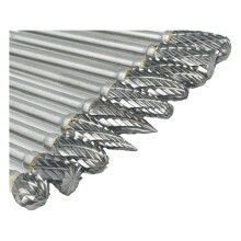 10Pcs Carbide Burr Bits Set Compatible with 1/8Inch, Rotary Tool Bits with Double-Cut Design,for Metal Wood Stone Steel