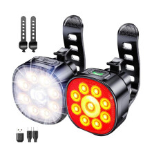 Luces para Bicicleta [4+6 Modos], Luces para Bicicleta Recargables USB Delanteras y Traseras, Luces para Bicicleta Impermeables IP65 para Carretera y