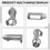 Two-Pack Square Hole Drill Bit Adapter Drill Bit Holder Professional Accessory Adapter Mortise Drill Bit for Hand Drill 6