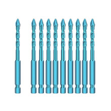 10pcs Tile Bit  Spade Drill Bit Set High Hardness Eccentric Drill Cordless Drill Power Tools Accessories 6mm