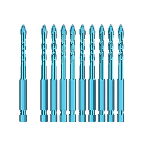 10pcs Tile Bit  Spade Drill Bit Set High Hardness Eccentric Drill Cordless Drill Power Tools Accessories 6mm