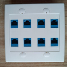 10X Ethernet Wall Plate 8 Port - Double Gang Cat6 RJ45 Jack Network Cable Faceplate Female to Female -