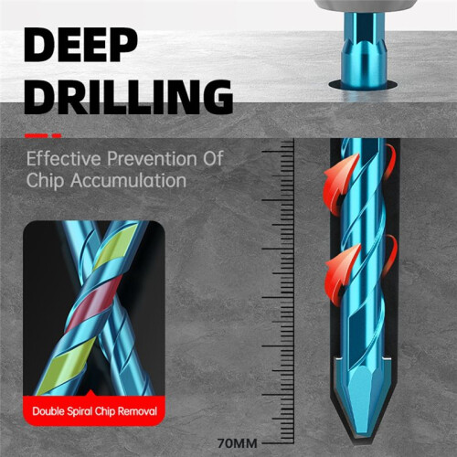 10pcs Tile Bit  Spade Drill Bit Set High Hardness Eccentric Drill Cordless Drill Power Tools Accessories 8mm 2