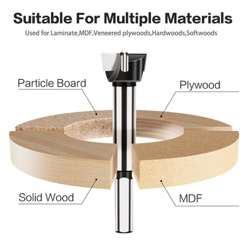 Industrial Grade Triangular Shank Carbide Wood Drill Bits Wood Hole Opener Hinge Hole Opening Tool Flat Wing Drill