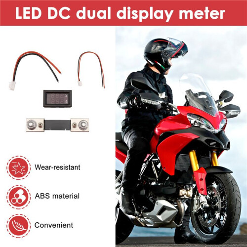 Digital Voltage Current Meter High Voltage LED  Dual Display Meter 7V-100V 100A Meter with Shunt 2