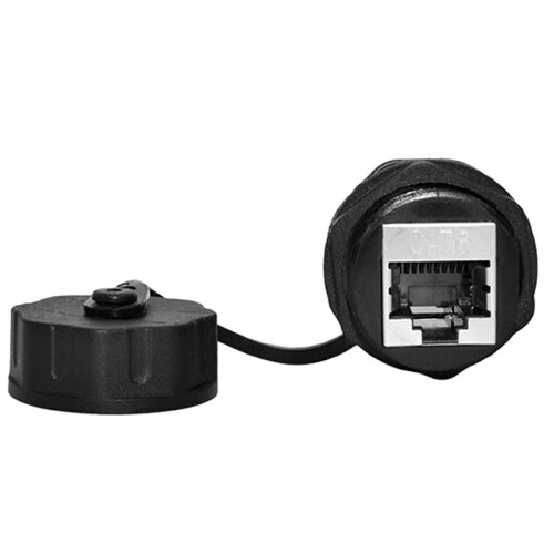 15PCS Panel Mounting RJ45 Waterproof Connector Ethernet LAN Cable Connector Double  Adapter with Dust Cap 2