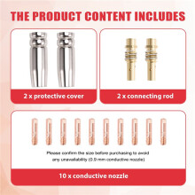 14 Pièces 15AK Accessoires de Torche de Soudage Consommables 0,9 mm Support de Buse de Gaz de Torche MIG 15AK MIG