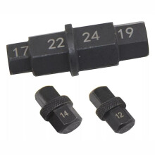 Outil D'Essieu Hexagonal pour Motos, Jeu de Douilles Hexagonales Stables, Adaptateur de Douille de Broche Noire, Outil 12/14/17/19/22/24 mm avec Gants