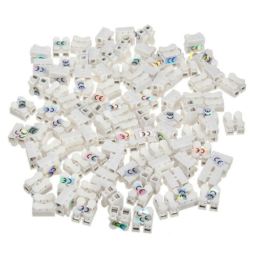 500Pcs Plastic 2 Pin Push Quick Cable Connector Wiring Terminal 10A 250V 2