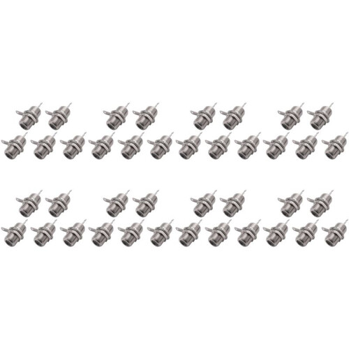 40 Pcs F Type Panel Mounted Socket Female Jack Solder Connector Adapter