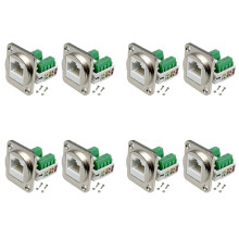 8PCS RJ45 Panel Mount Screw Terminal Adapter, RJ45/8P8C Female Panel Mount Connector, RJ45 Solderless Terminal Extender