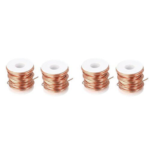 4 Rolls Soft Copper Wire Solid Bare Bendable Wire for Electroculture, Jewelry Making (12 Gauge 52.49Feet Per Roll)