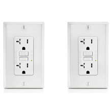 2X GFCI Outlet 20A, GFI Electrical Receptacle with LED Indicator, 20A Tamper-Resistant Ground Fault Circuit Interrupter